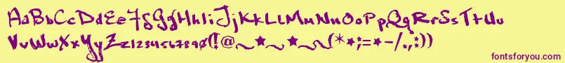 Marcusia Font – Purple Fonts on Yellow Background