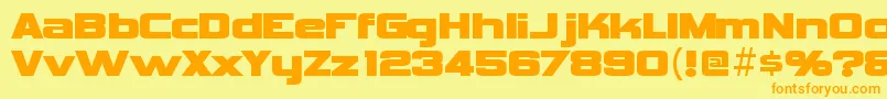 Fonte VipnagorgiallaRegular – fontes laranjas em um fundo amarelo