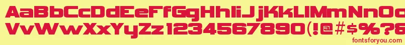 フォントVipnagorgiallaRegular – 赤い文字の黄色い背景