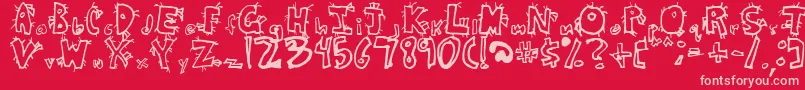 Crazb Font – Pink Fonts on Red Background
