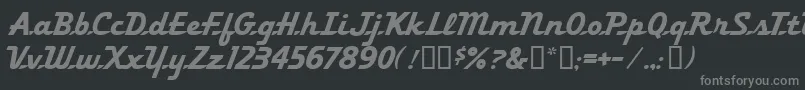 フォントFleetingMf – 黒い背景に灰色の文字