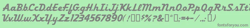 フォントFleetingMf – 緑の背景に灰色の文字