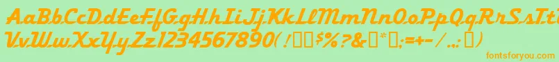 FleetingMf Font – Orange Fonts on Green Background