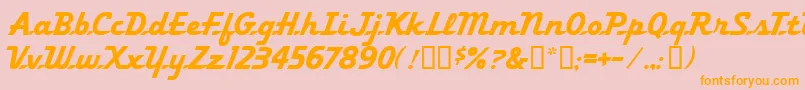 フォントFleetingMf – オレンジの文字がピンクの背景にあります。