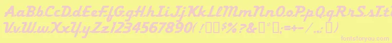 FleetingMf Font – Pink Fonts on Yellow Background