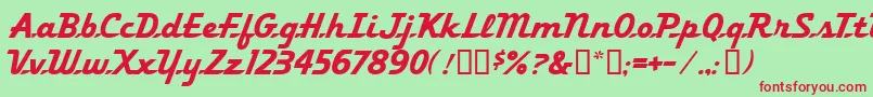 FleetingMf Font – Red Fonts on Green Background