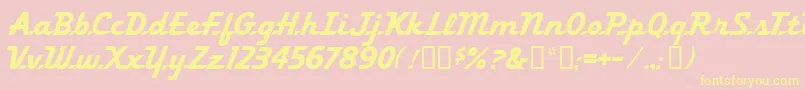 FleetingMf Font – Yellow Fonts on Pink Background