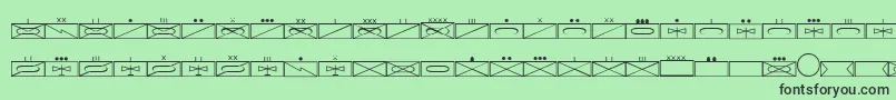 Fonte EsriMilsym01 – fontes pretas em um fundo verde
