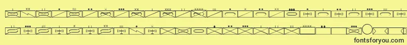 fuente EsriMilsym01 – Fuentes Negras Sobre Fondo Amarillo