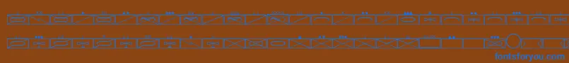 Czcionka EsriMilsym01 – niebieskie czcionki na brązowym tle
