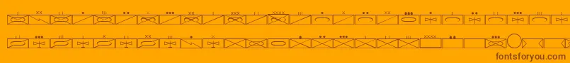 Fonte EsriMilsym01 – fontes marrons em um fundo laranja