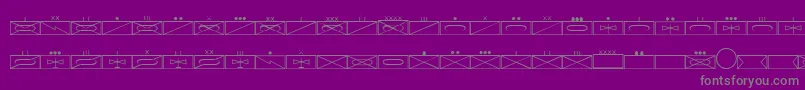 Fonte EsriMilsym01 – fontes cinzas em um fundo violeta