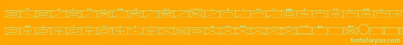 EsriMilsym01-fontti – vihreät fontit oranssilla taustalla