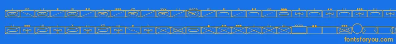 Czcionka EsriMilsym01 – pomarańczowe czcionki na niebieskim tle