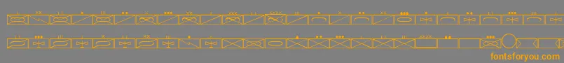 EsriMilsym01-fontti – oranssit fontit harmaalla taustalla