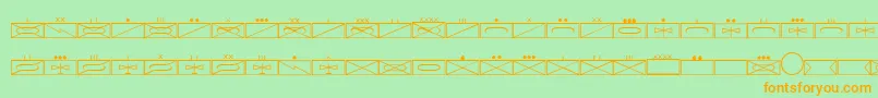 fuente EsriMilsym01 – Fuentes Naranjas Sobre Fondo Verde