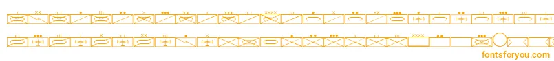EsriMilsym01-fontti – oranssit fontit valkoisella taustalla