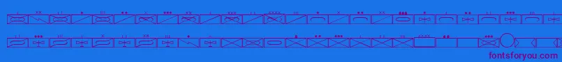 EsriMilsym01-fontti – violetit fontit sinisellä taustalla