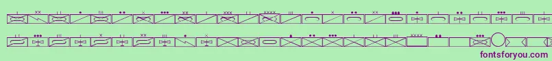 Шрифт EsriMilsym01 – фиолетовые шрифты на зелёном фоне