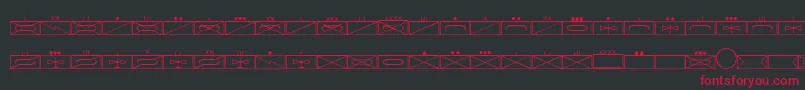EsriMilsym01-fontti – punaiset fontit mustalla taustalla
