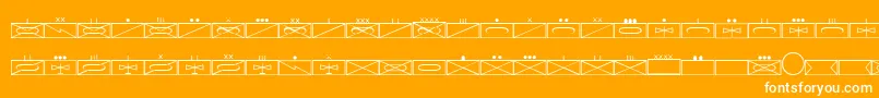 fuente EsriMilsym01 – Fuentes Blancas Sobre Fondo Naranja