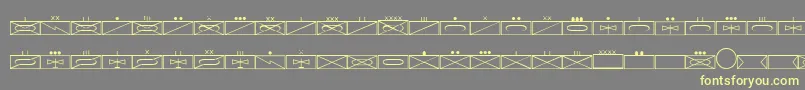 Fonte EsriMilsym01 – fontes amarelas em um fundo cinza