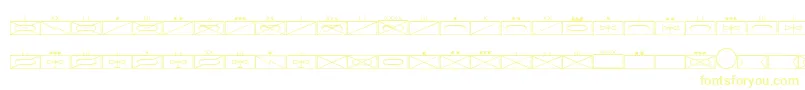 EsriMilsym01-fontti – keltaiset fontit valkoisella taustalla