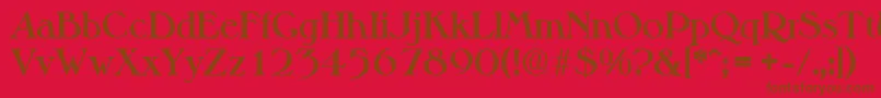 MelbourneSerialBoldDb-fontti – ruskeat fontit punaisella taustalla