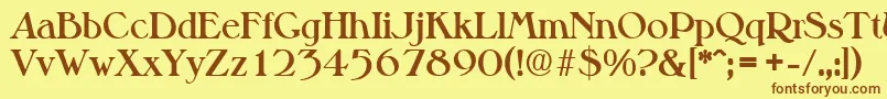 MelbourneSerialBoldDb Font – Brown Fonts on Yellow Background