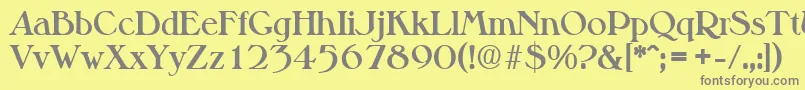 MelbourneSerialBoldDb-Schriftart – Graue Schriften auf gelbem Hintergrund