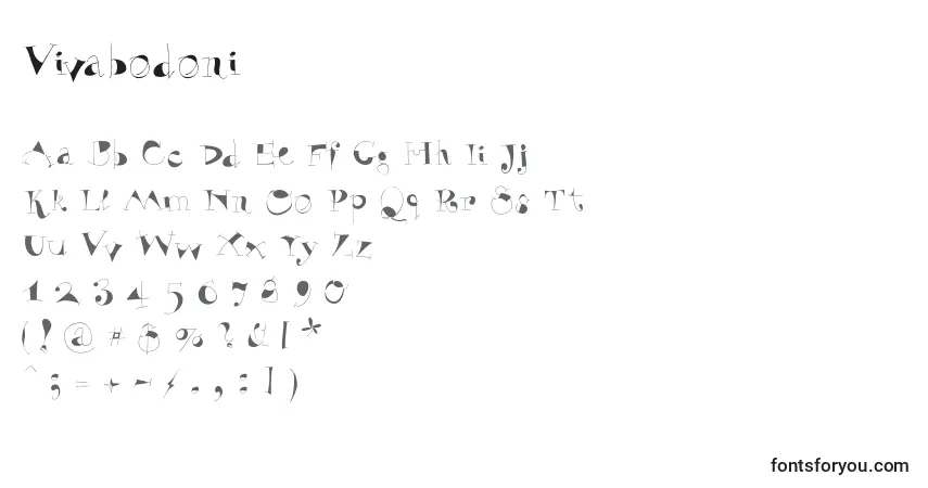 Schriftart Vivabodoni – Alphabet, Zahlen, spezielle Symbole