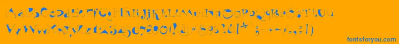 Vivabodoni-Schriftart – Blaue Schriften auf orangefarbenem Hintergrund