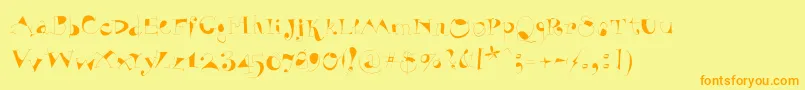 Vivabodoni Font – Orange Fonts on Yellow Background