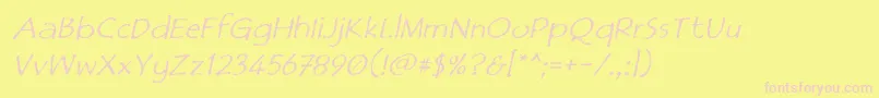 Więcej informacji o czcionce Filmcrypob Czcionka Filmcrypob – różowe czcionki na żółtym tle