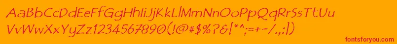 Filmcrypob Font – Red Fonts on Orange Background