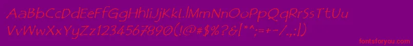 Czcionka Filmcrypob – czerwone czcionki na fioletowym tle