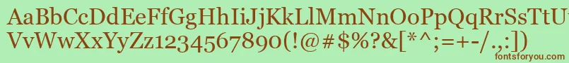 MsReferenceSerif-Schriftart – Braune Schriften auf grünem Hintergrund