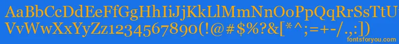 MsReferenceSerif-Schriftart – Orangefarbene Schriften auf blauem Hintergrund