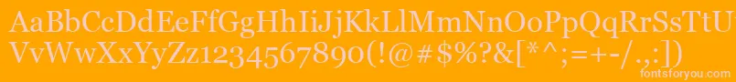 MsReferenceSerif-Schriftart – Rosa Schriften auf orangefarbenem Hintergrund