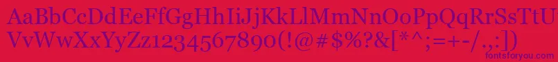MsReferenceSerif-Schriftart – Violette Schriften auf rotem Hintergrund