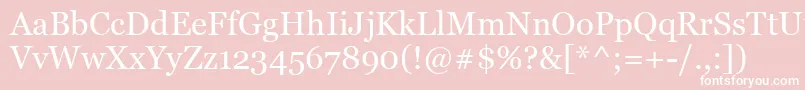 MsReferenceSerif-Schriftart – Weiße Schriften auf rosa Hintergrund
