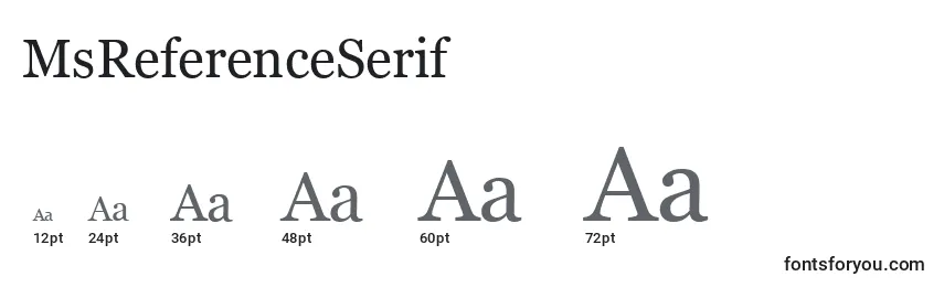 Размеры шрифта MsReferenceSerif