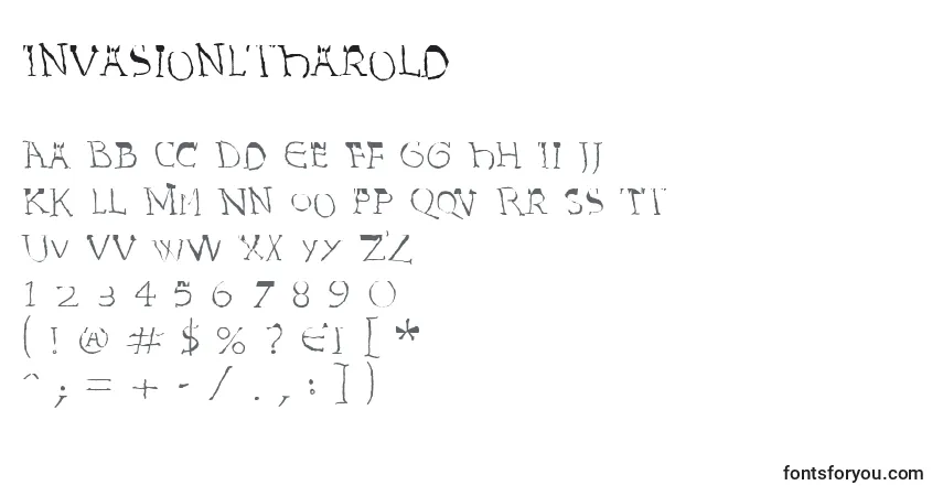 Шрифт InvasionLtHarold – алфавит, цифры, специальные символы