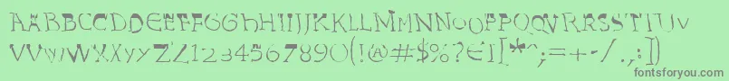 フォントInvasionLtHarold – 緑の背景に灰色の文字