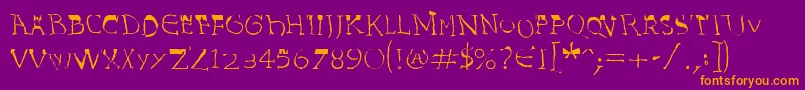 InvasionLtHarold Font – Orange Fonts on Purple Background