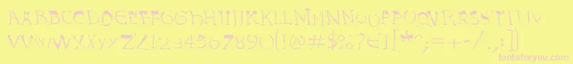 InvasionLtHarold-Schriftart – Rosa Schriften auf gelbem Hintergrund