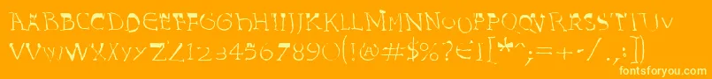 InvasionLtHarold Font – Yellow Fonts on Orange Background