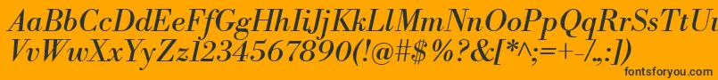 LibrebodoniItalic Font – Black Fonts on Orange Background