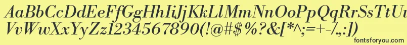 LibrebodoniItalic Font – Black Fonts on Yellow Background