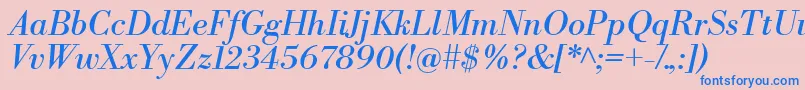 Шрифт LibrebodoniItalic – синие шрифты на розовом фоне
